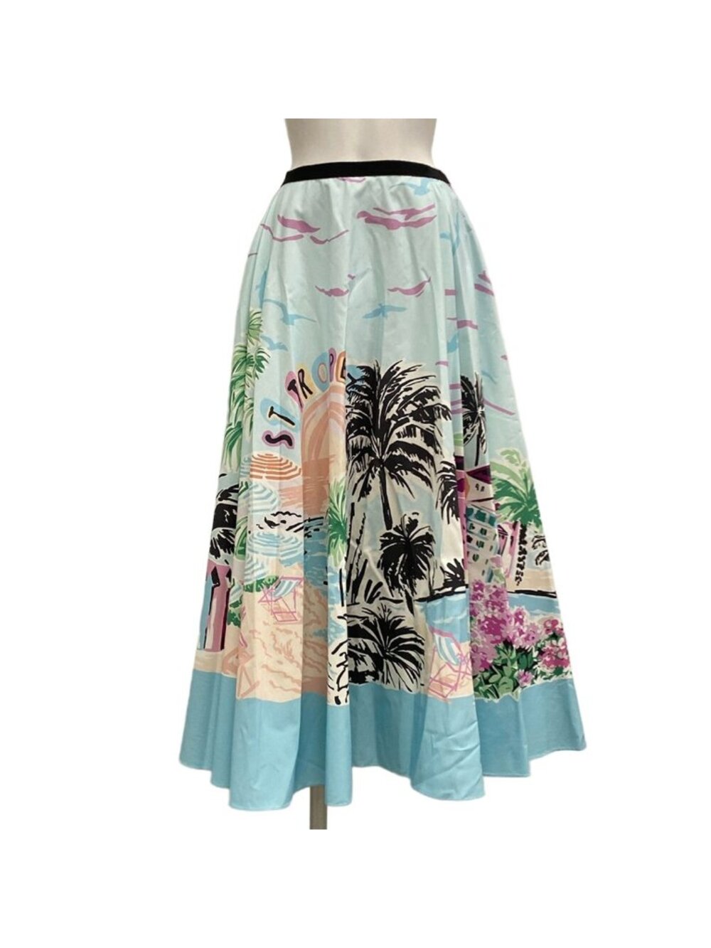 Dior Long Skirt I Light Blue Purple Multi 42